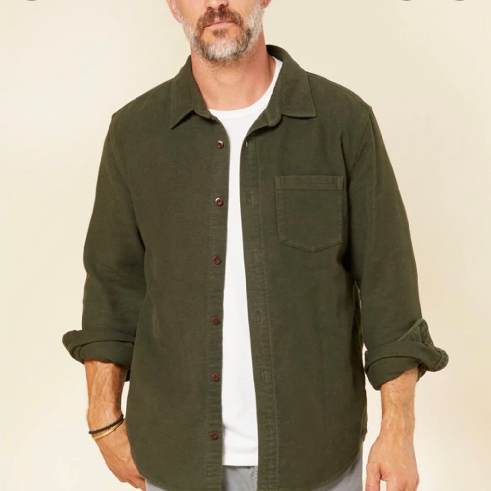 Outerknown Lost Coast Moleskin Shirt in Pine